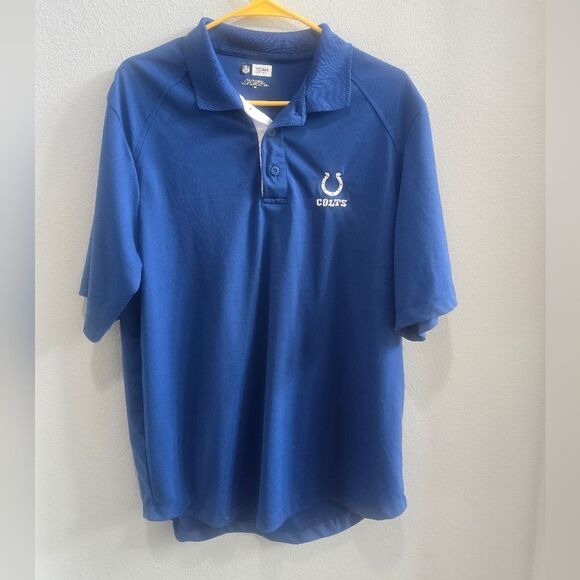 NFL Apparel Colts football short sleeved polo with logo men's size medium - Picture 4 of 7